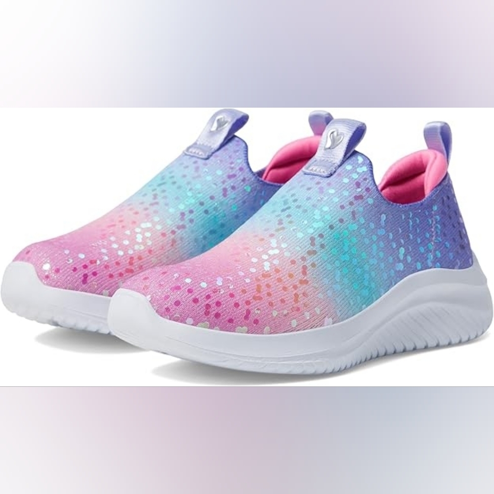 Skechers Girls' Ultra Flex 3.0 Glitter Sneakers Sz 6 (C8)